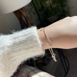 Silver bracelet with crystals